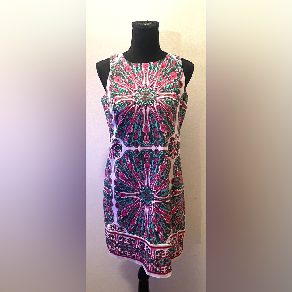 London Times- Pink and Green Floral Dress Size 4 - Picture 5 of 11